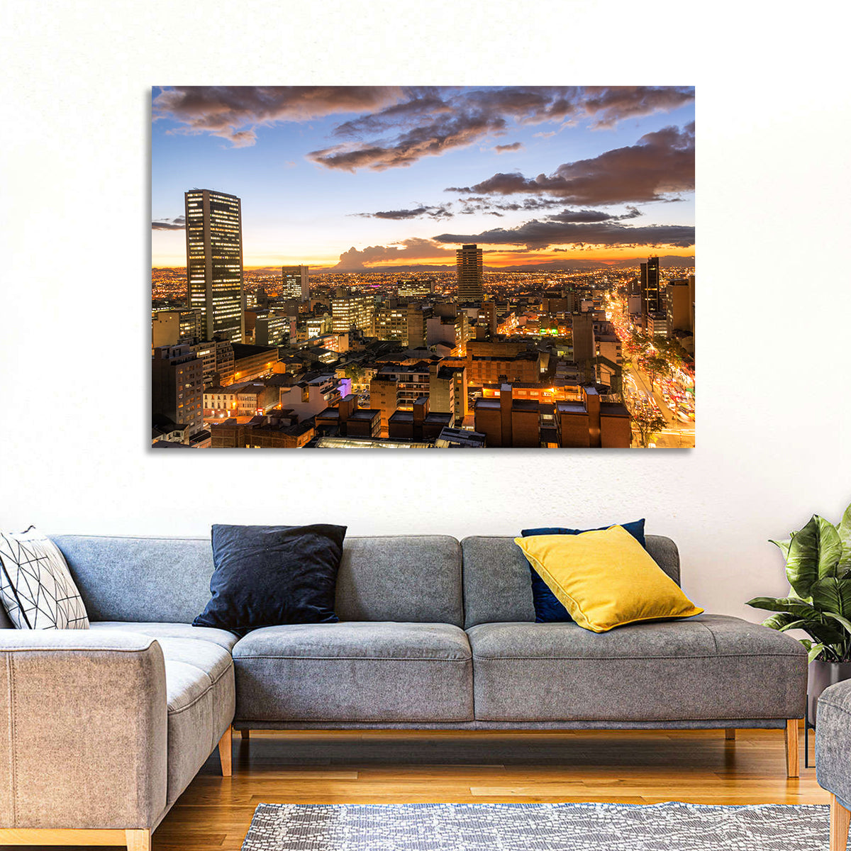 Bogota Twilight Cityscape Wall Art