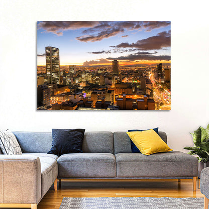 Bogota Twilight Cityscape Wall Art