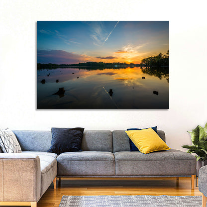 Lake Norman Sunset Reflection Wall Art