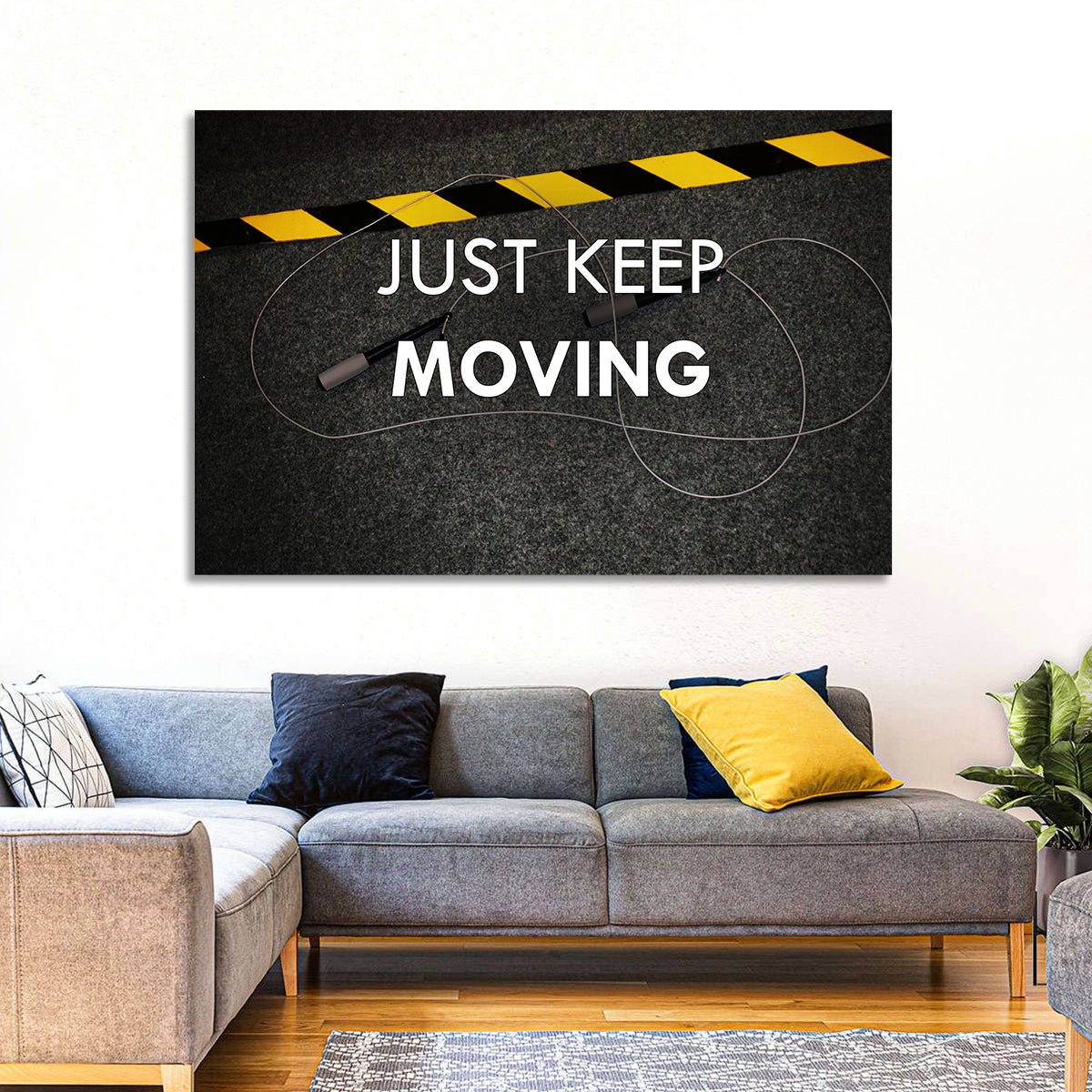 Just Keep Moving Jump Rope Quote Wall Art