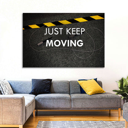 Just Keep Moving Jump Rope Quote Wall Art