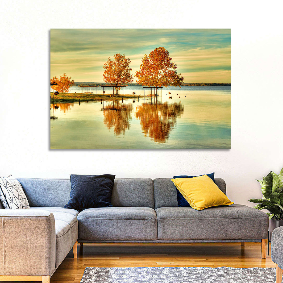 Lake Waco Autumn Reflection Wall Art