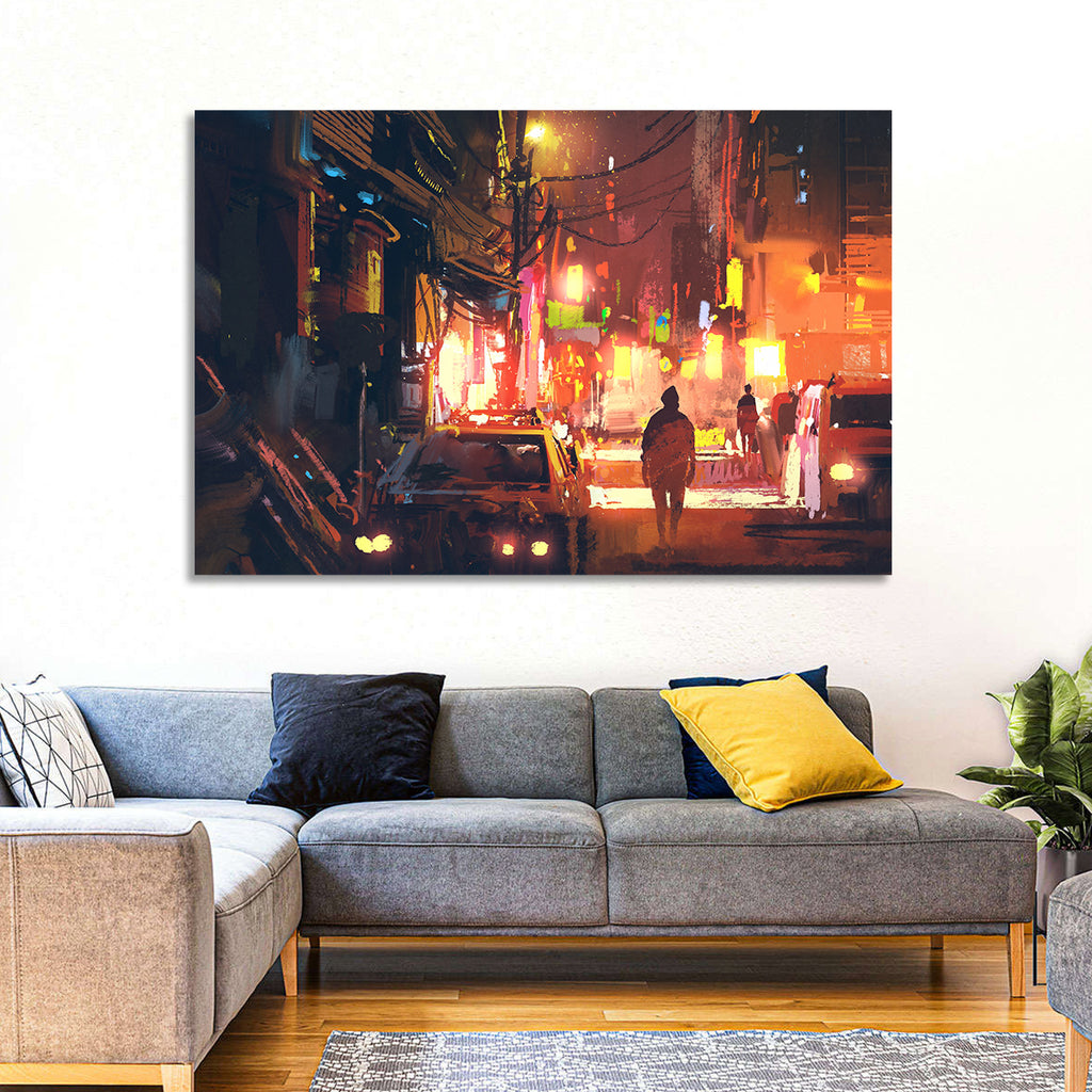 Old Street Lights at Night Wall Art