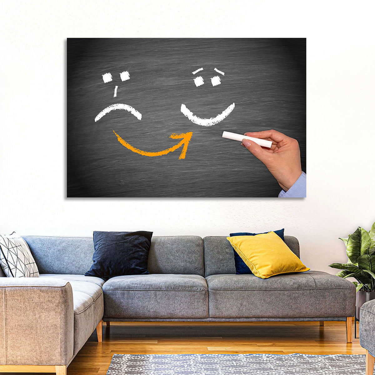 Chalkboard Mood Shift Smiley Arrow Wall Art