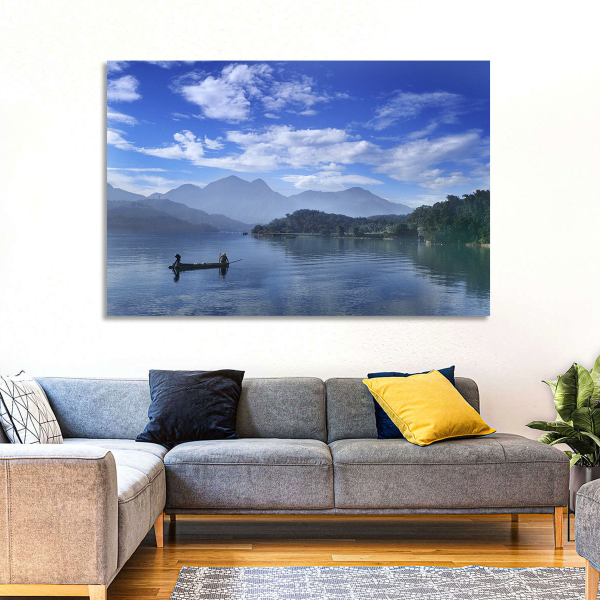 Sun Moon Lake Morning Mist Wall Art
