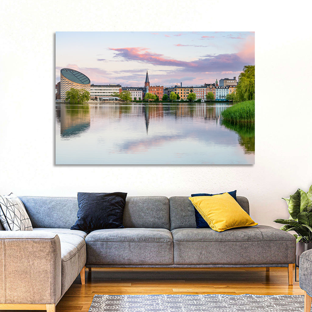 Copenhagen Lake at Sunset Wall Art