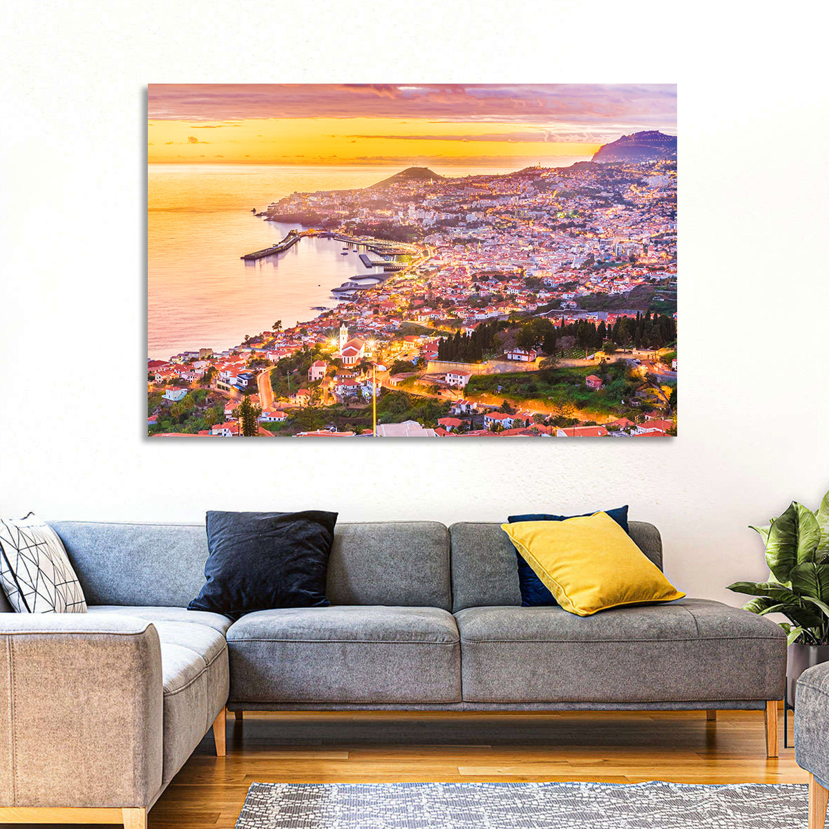 Funchal Harbor at Golden Hour Wall Art