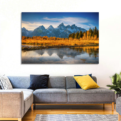 Grand Tetons Golden Reflection Wall Art