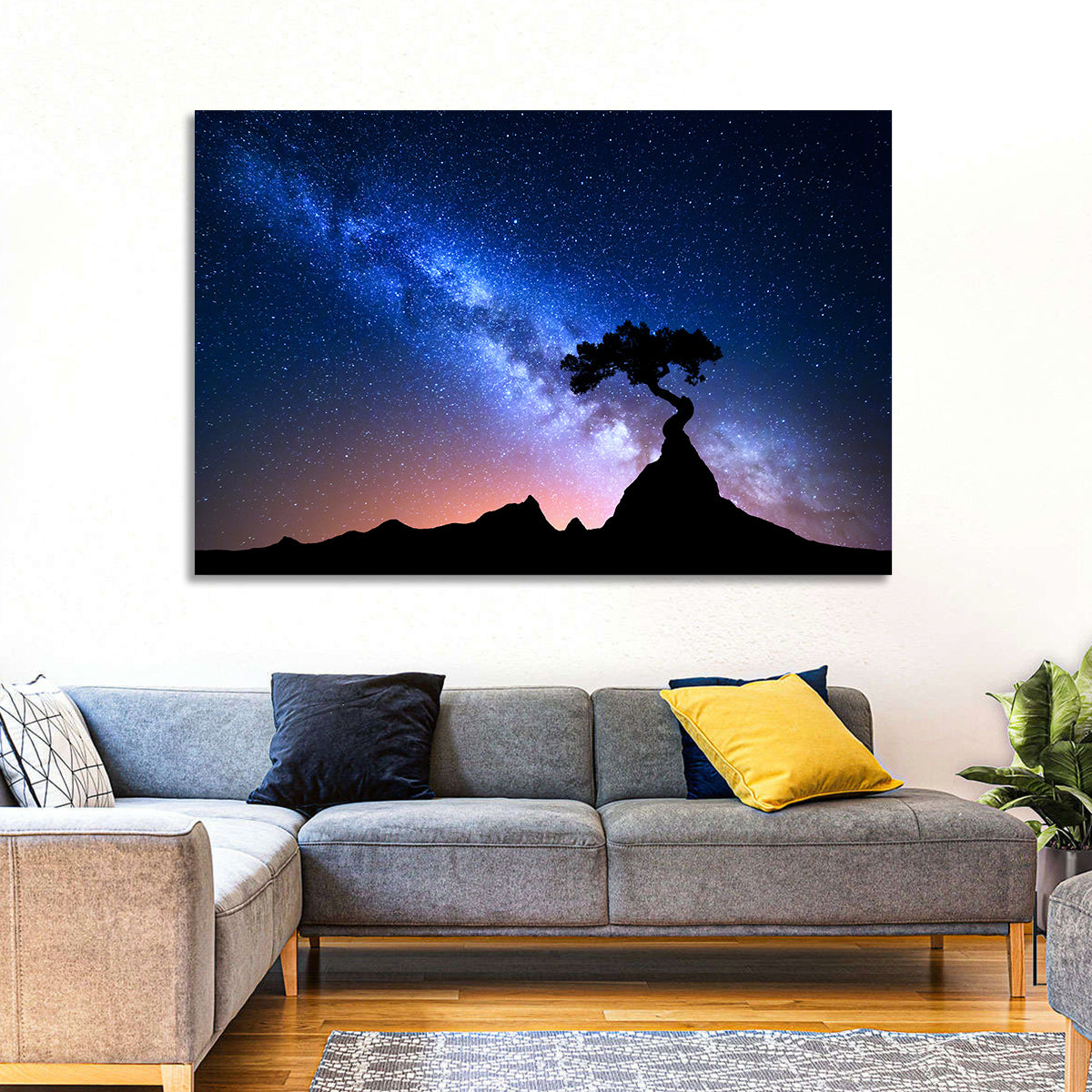 Milky Way Over Mountain Ridge Wall Art