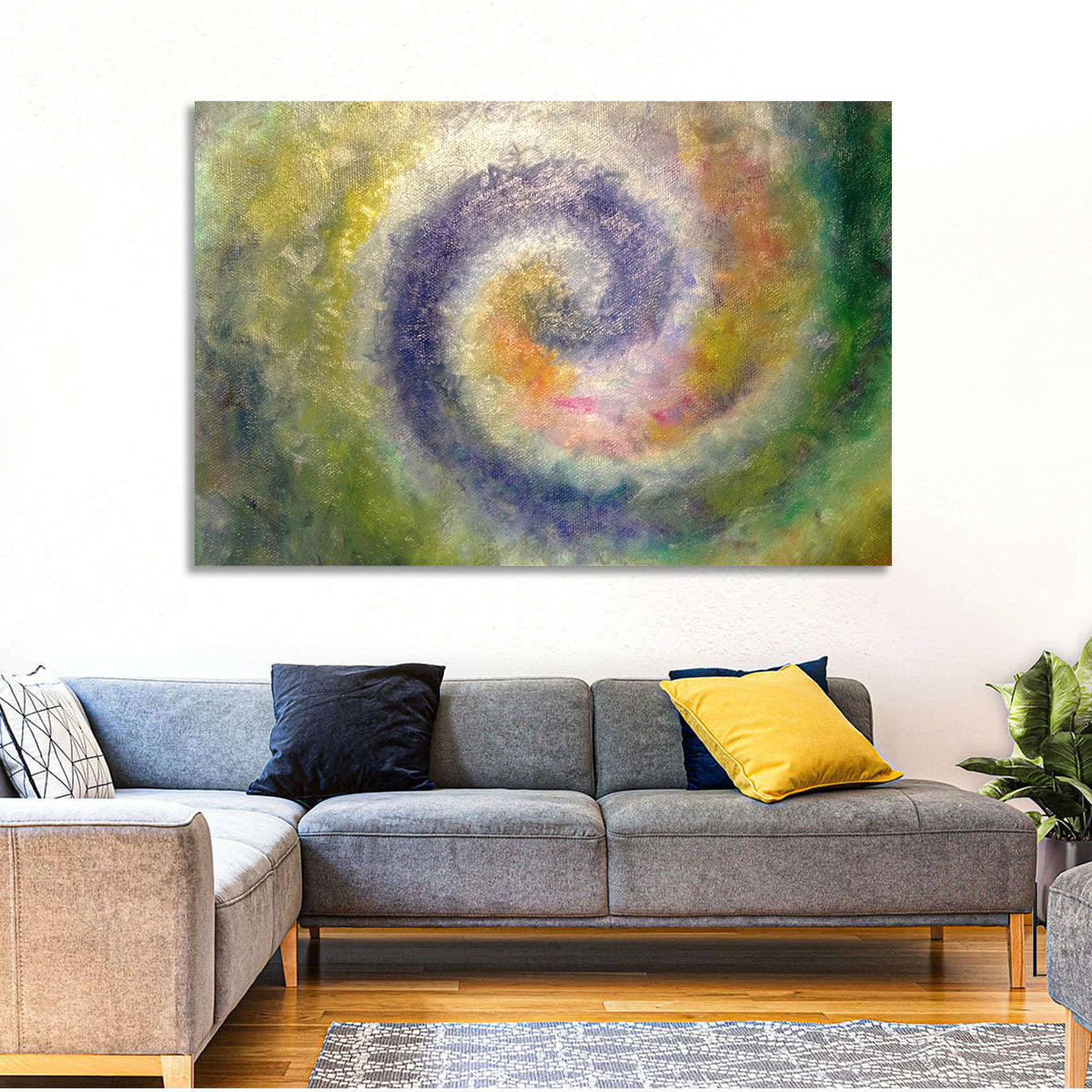 Spiral Golden Ratio Wall Art in a room, landscape