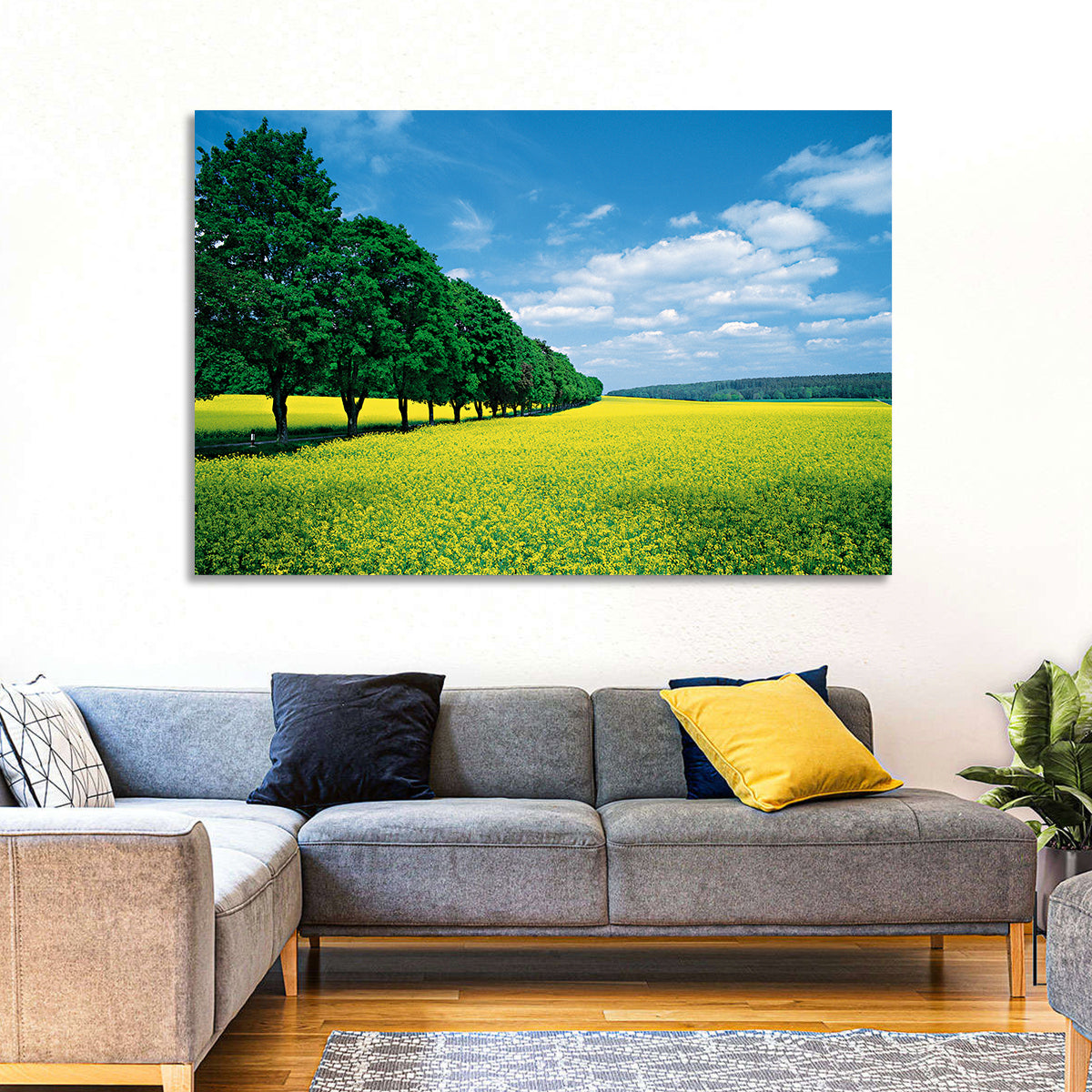 Spring Field of Yellow Flowers Wall Art