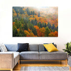 Misty Autumn Forestscape Wall Art