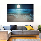 Full Moon Over Beach Wall Art