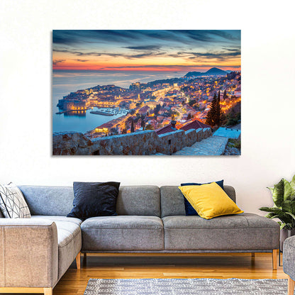 Old Town Dubrovnik at Dusk Wall Art