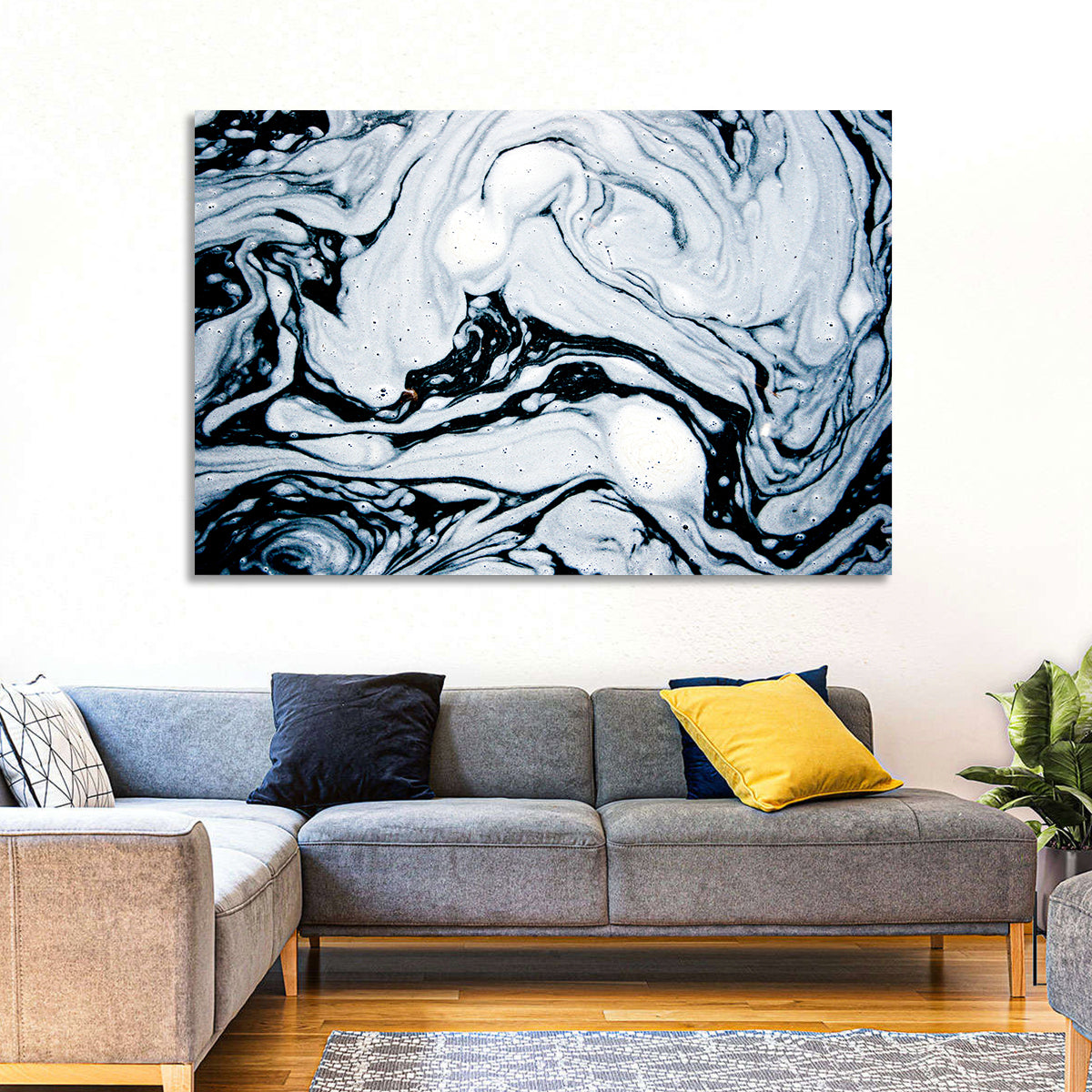 Foam Swirl Abstract Wall Art in a room, landscape