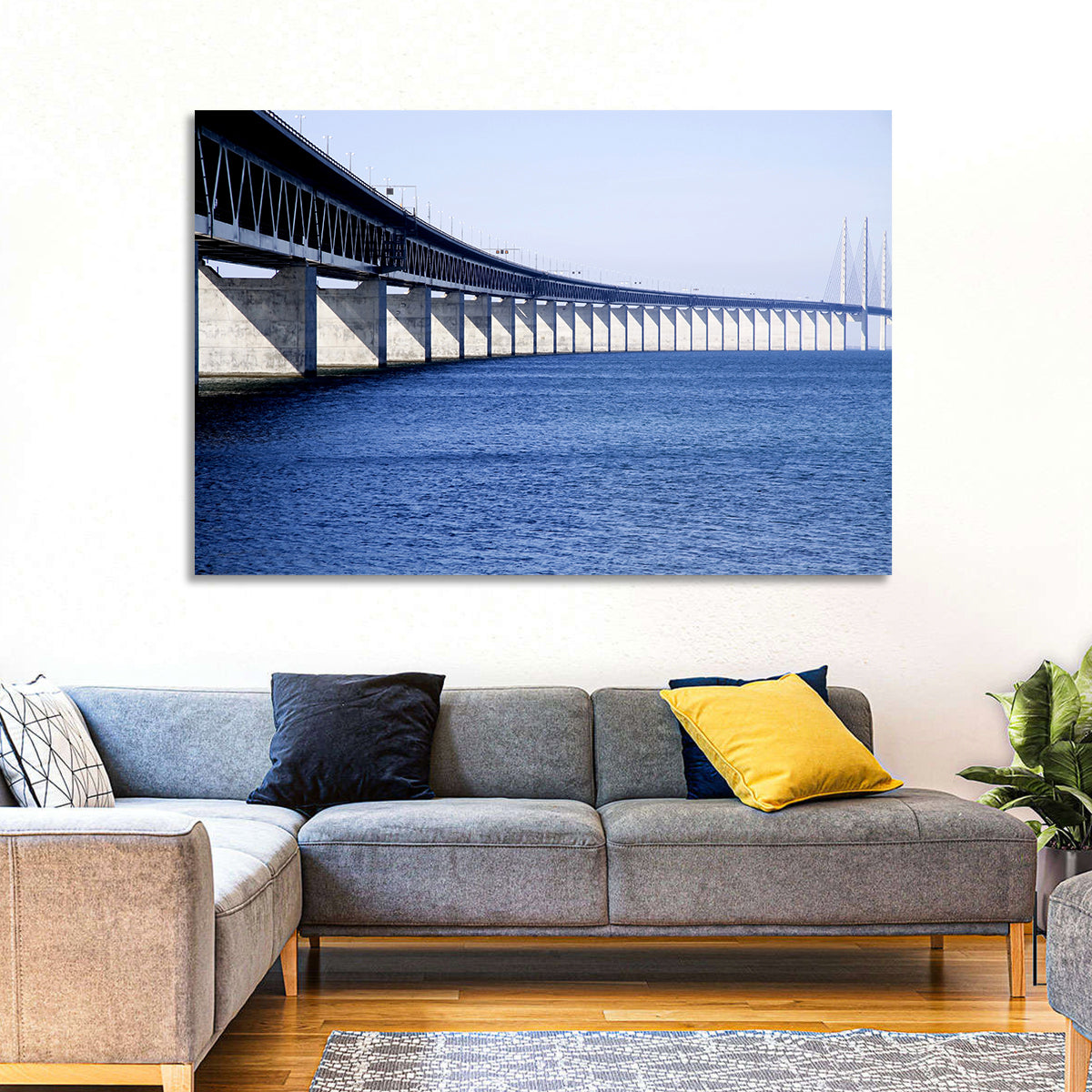 Oresund Bridge Perspective Wall Art in a room, landscape