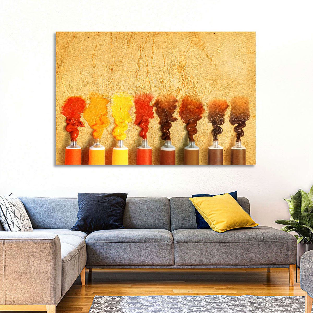 Impasto Paint Tubes Wall Art in a room, landscape