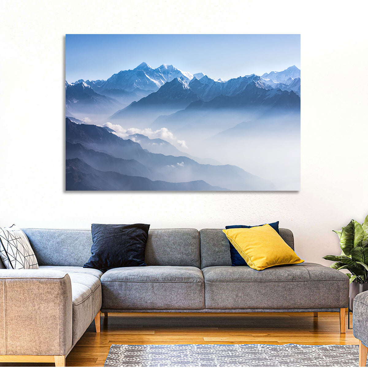 Mount Everest Wall Art in a room, landscape