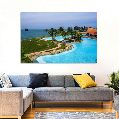 Tiered Resort Pool Horizon Wall Art