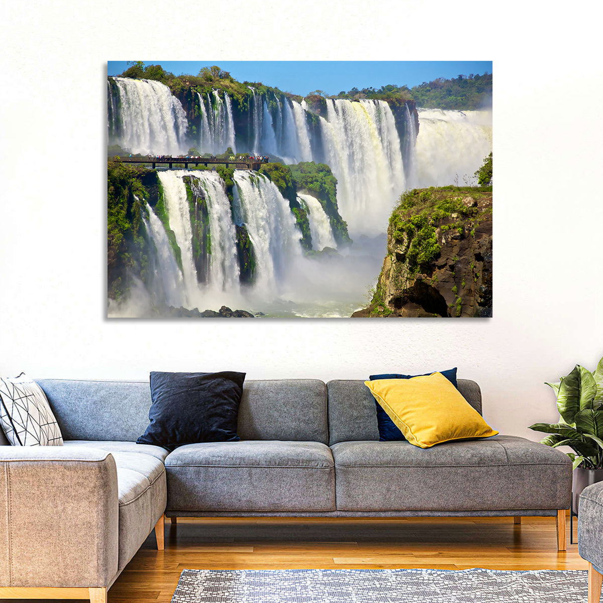 Iguazu Falls Observation Walkway Wall Art in a room, landscape