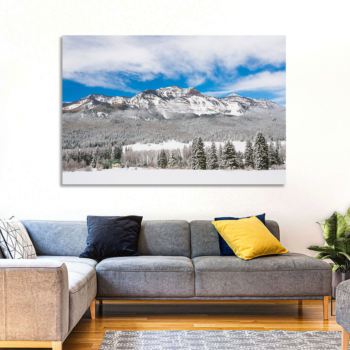 Colorado Snowy Mountain Cabin Wall Art