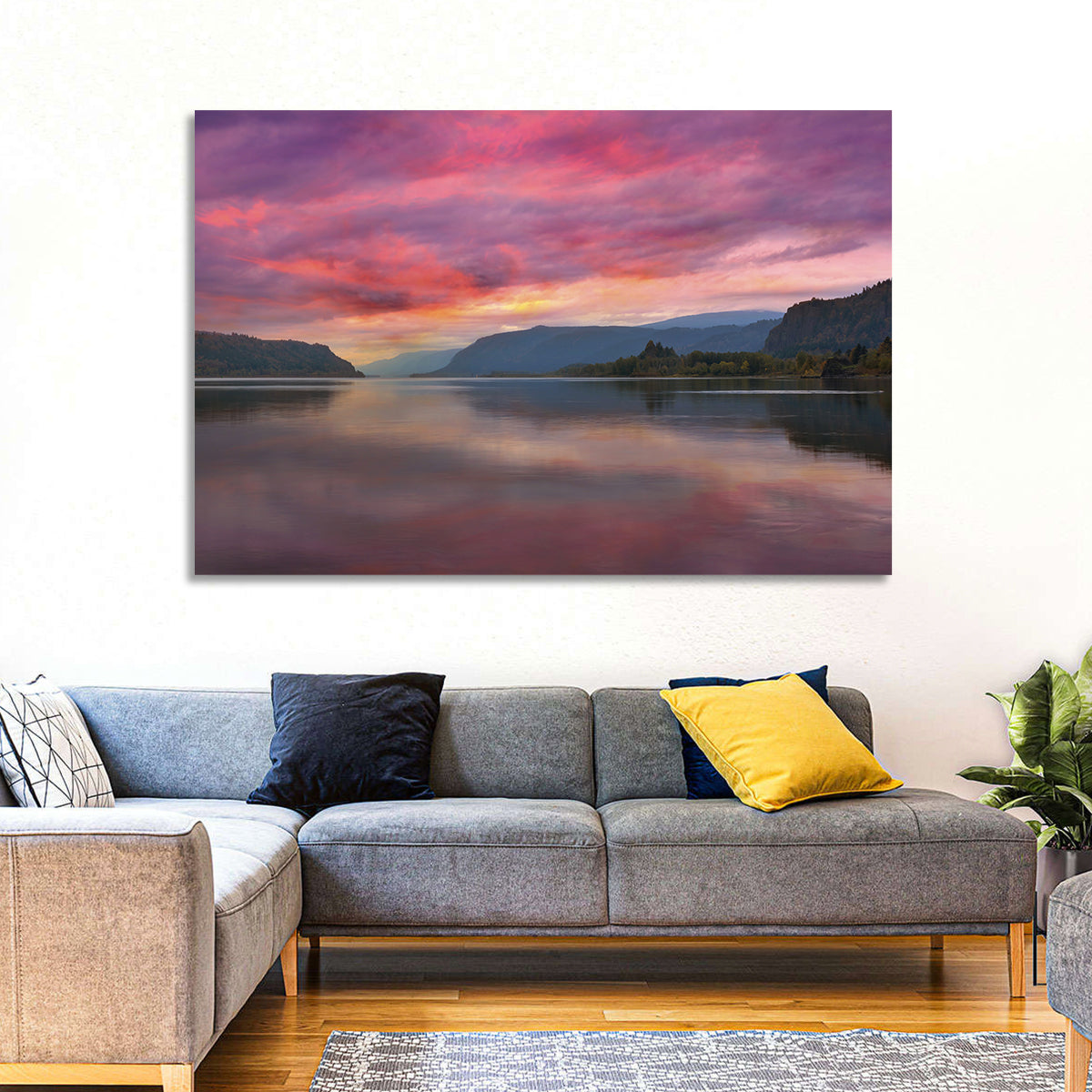 Sunrise Over River Gorge Wall Art