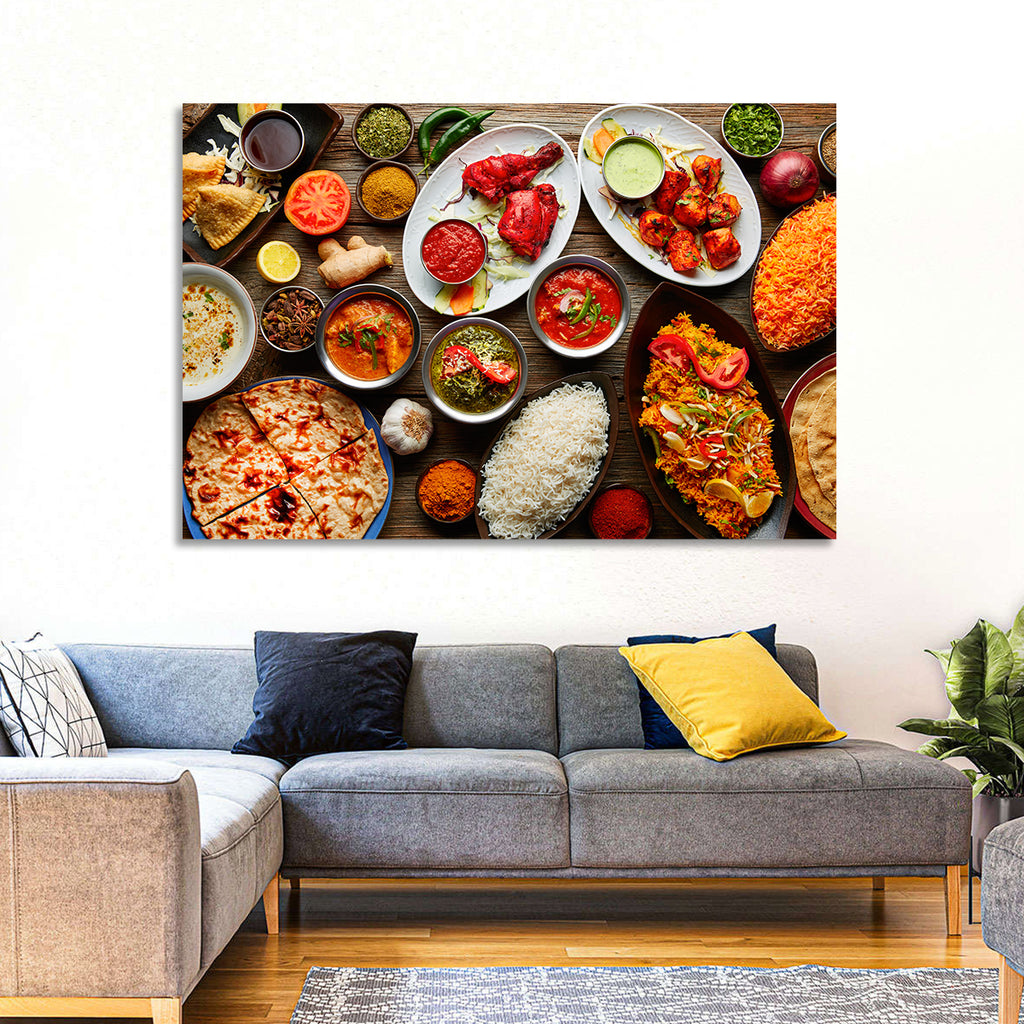 Indian Cuisine Flat Lay Wall Art