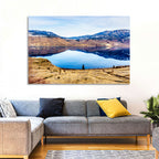 Kamloops Lake Sunset with Snow Capped Peaks Wall Art
