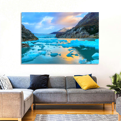 Grey Glacier at Sunset Wall Art