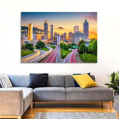 Atlanta Skyline at Dusk Wall Art