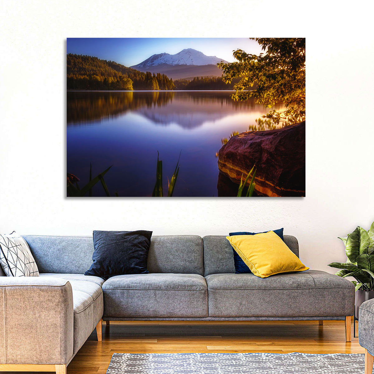 Mt Shasta Reflection at Lake Siskiyou Wall Art