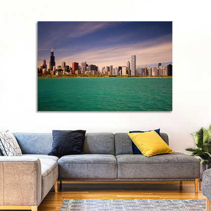 Chicago Skyline Above Lake Michigan Wall Art