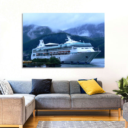 Misty Docked Cruise Ship Wall Art