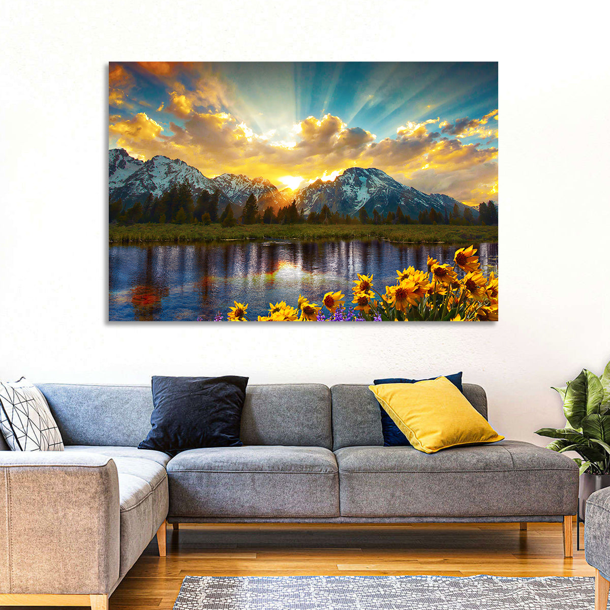 Grand Teton Sunrise Reflection Wall Art