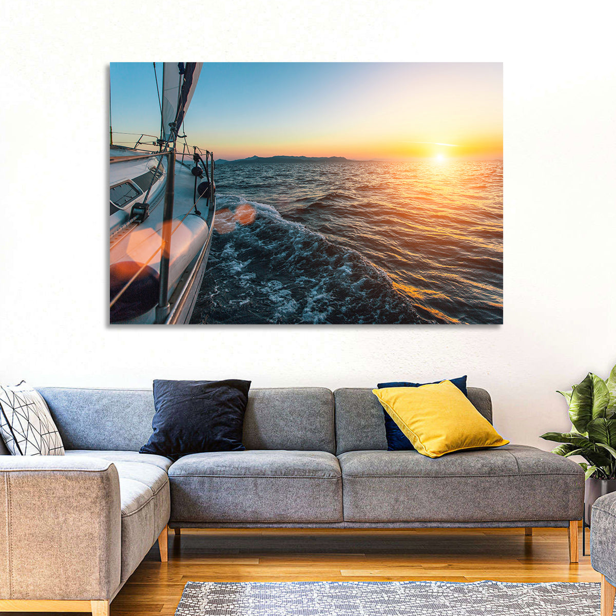 Sunset Sail from Deck Wall Art