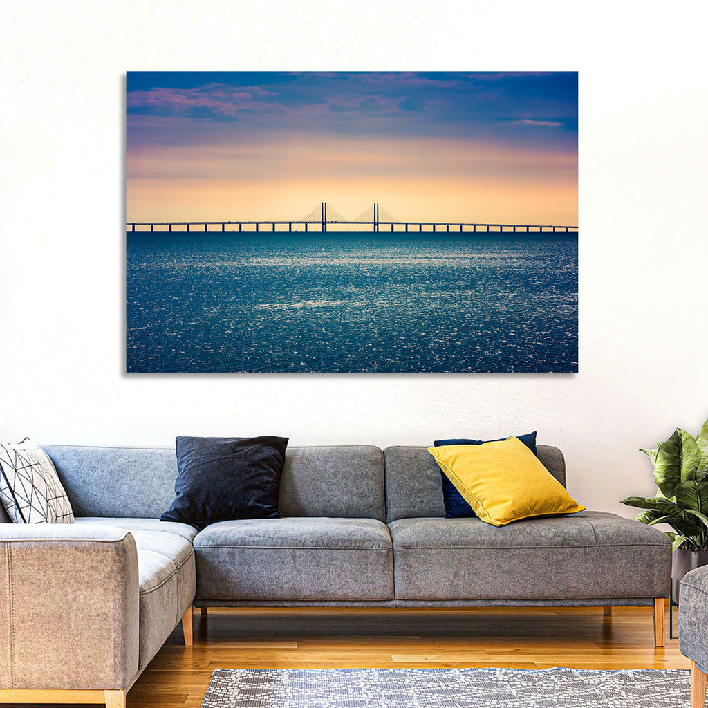 Øresund Bridge at Sunset Wall Art