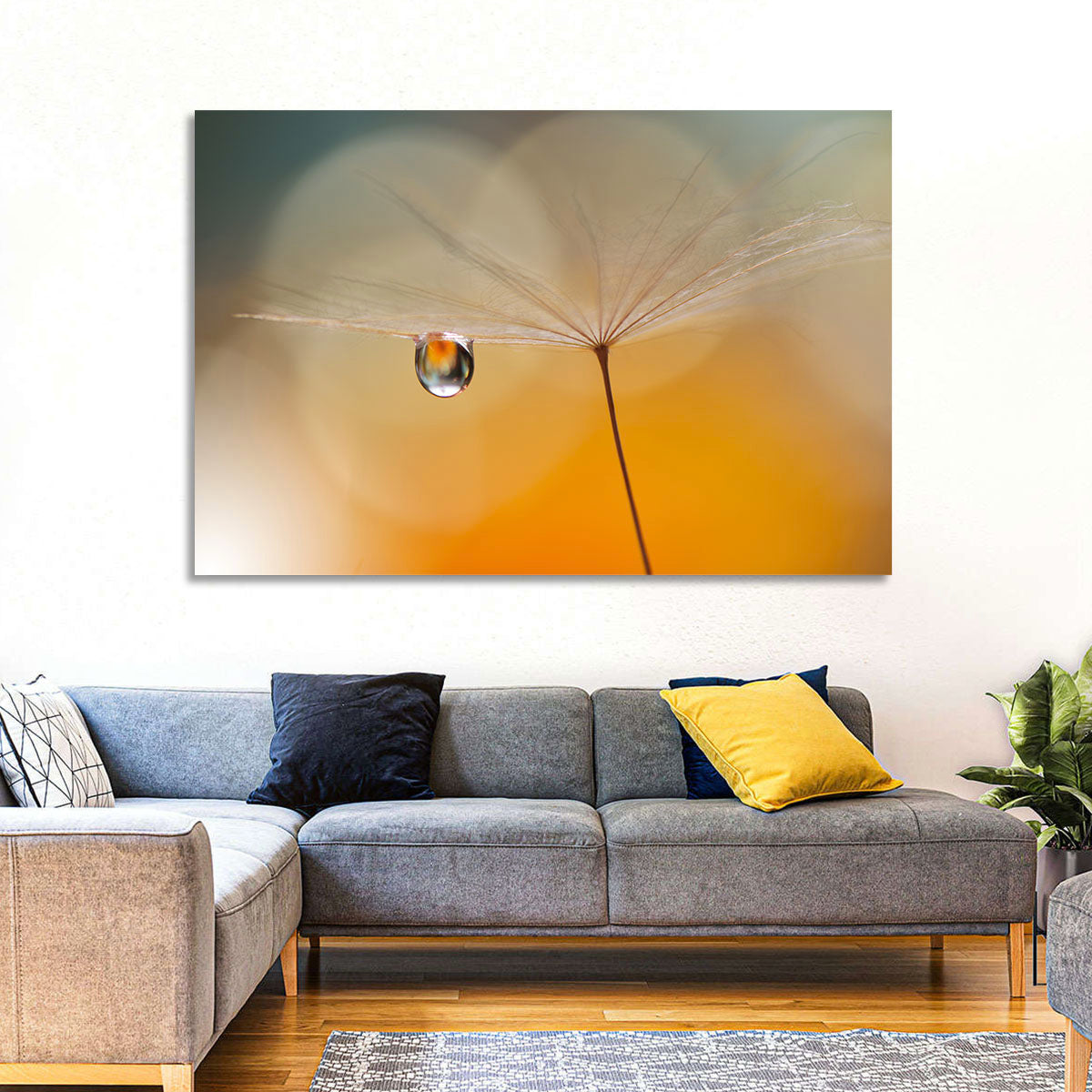 Dandelion Seed with Droplet Wall Art