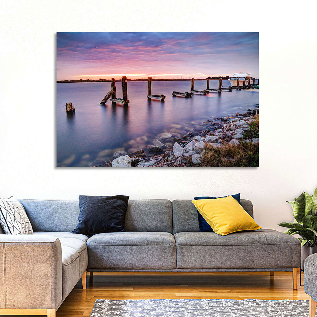 Bayou Lafourche Dock Sunrise Wall Art