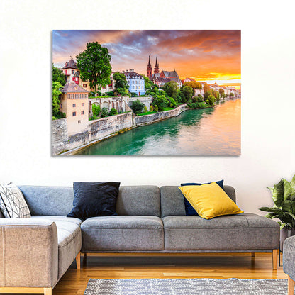Basel Old Town at Sunset Wall Art