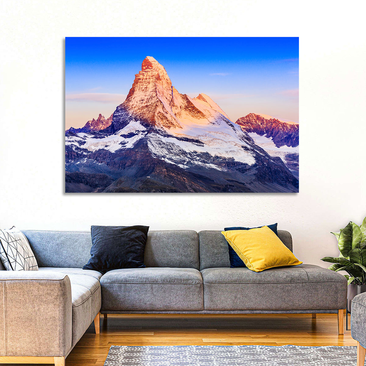 Matterhorn Sunrise Wall Art in a room, landscape