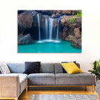 Waterfall Into Turquoise Pool Wall Art