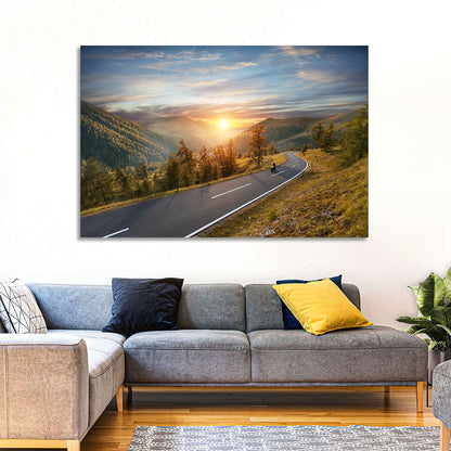 Alpine Highway at Golden Hour Wall Art
