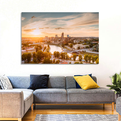 Vilnius Skyline at Golden Hour Wall Art