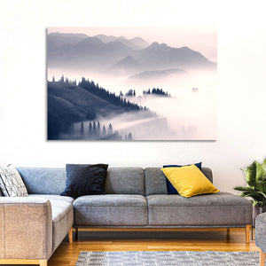 Foggy Carpathian Mountains Wall Art