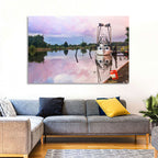 White Shrimp Boat on Louisiana Bayou Wall Art