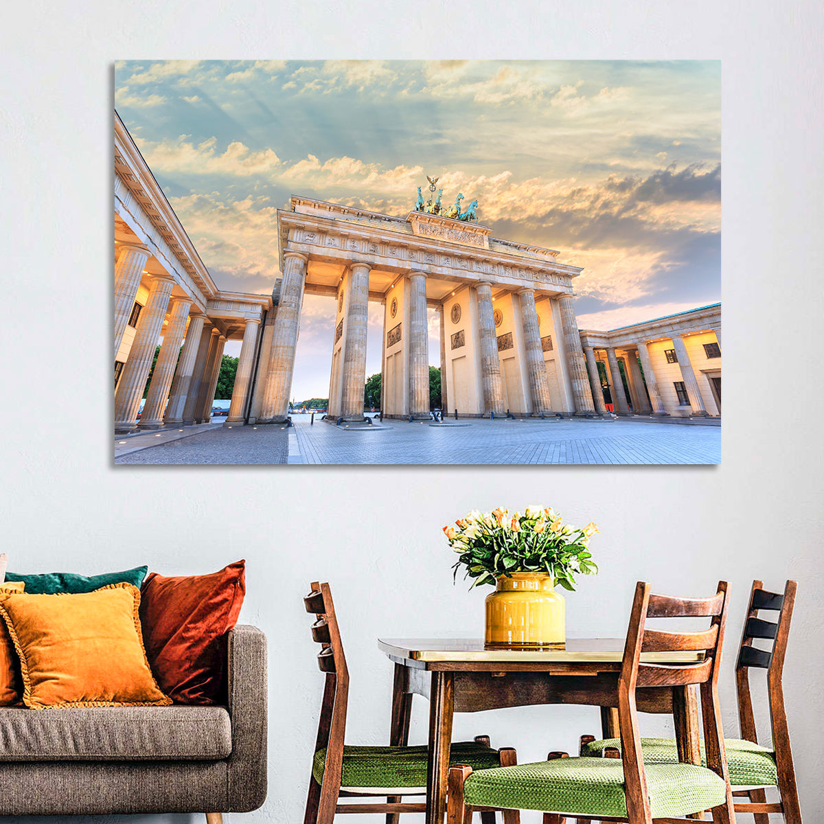 Brandenburg Gate at Sunset Wall Art in a room, landscape