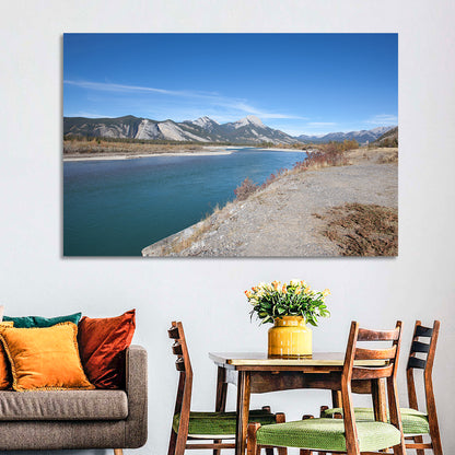 Mount Aeolus Over Athabasca Riverbank Wall Art