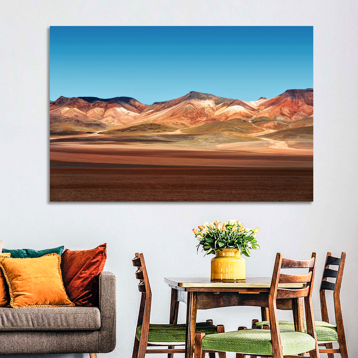Atacama Desert Ridges Wall Art in a room, landscape