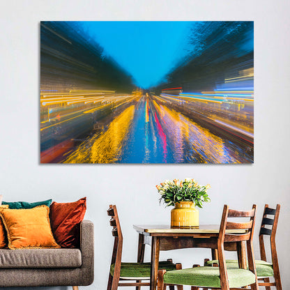Canal Reflections at Night Wall Art