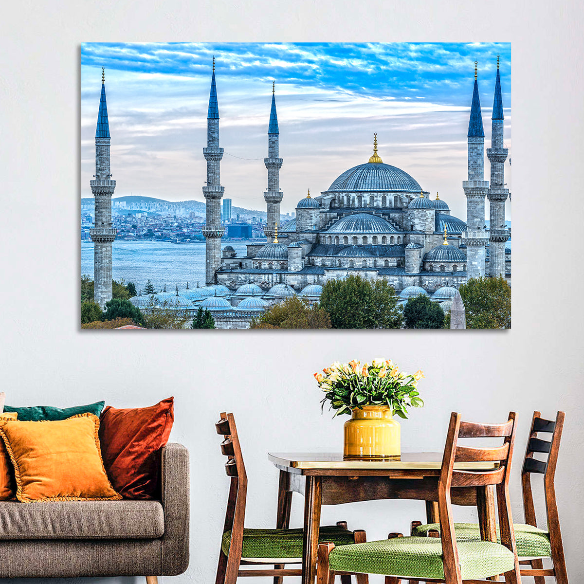 Blue Mosque Istanbul Wall Art in a room, landscape